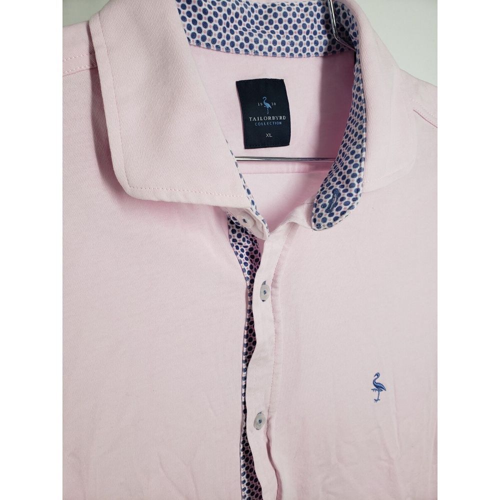 Tailorbyrd Polo Pink Blue Logo Embroidery Outdoor Golf Rugby Elite‎ Club Mens XL